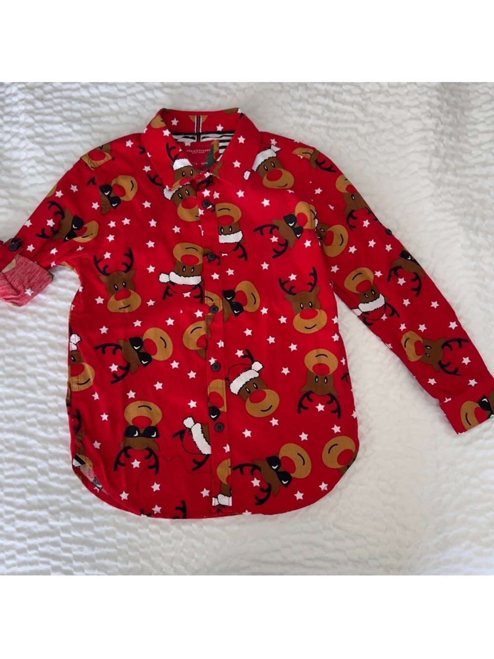 NWOT Denim & Flower holiday shirt 5/6